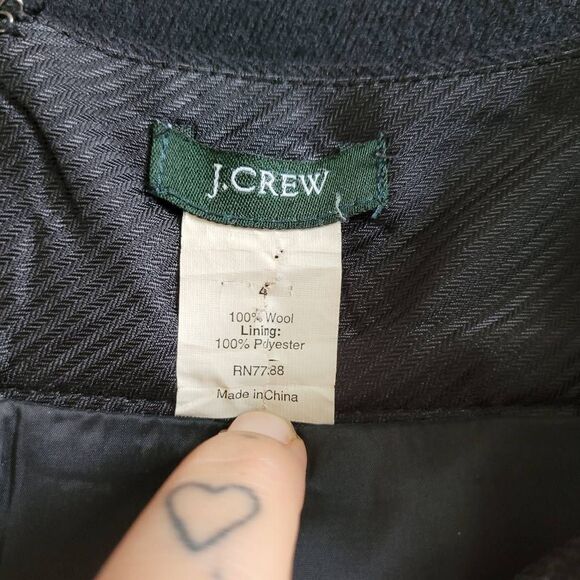 J. Crew black wool pencil skirt size 4 neutral minimalist office business profes - Picture 8 of 9